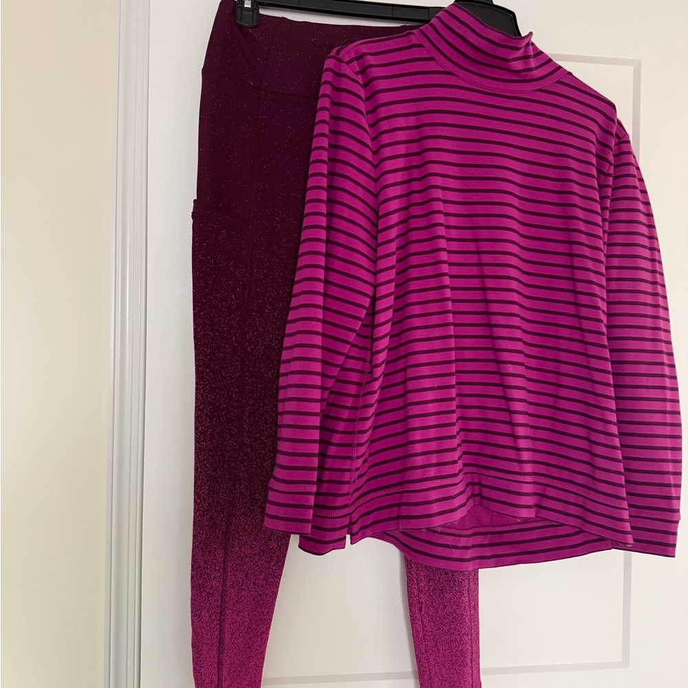 Talbots leggings and matching striped top